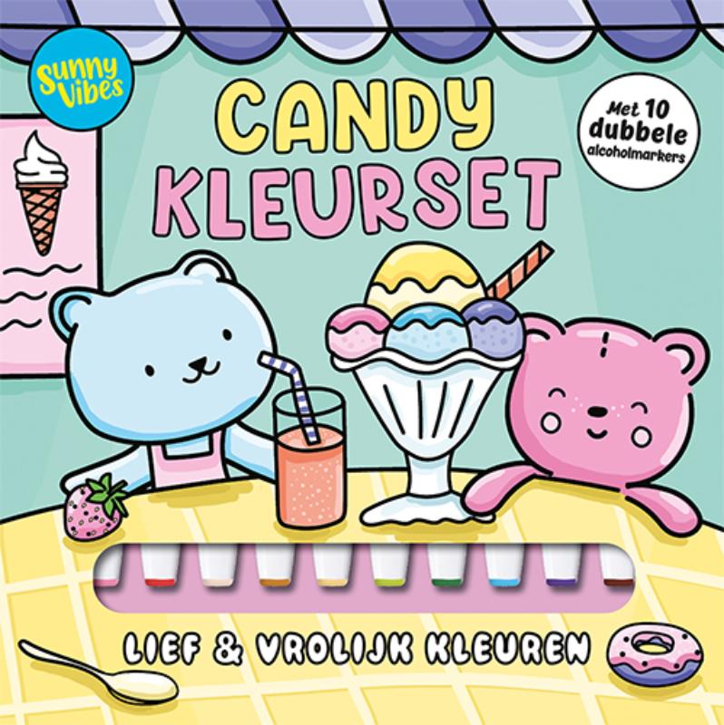 Candy kleurboek met 10 alcoholmarkers – Sunny Vibes